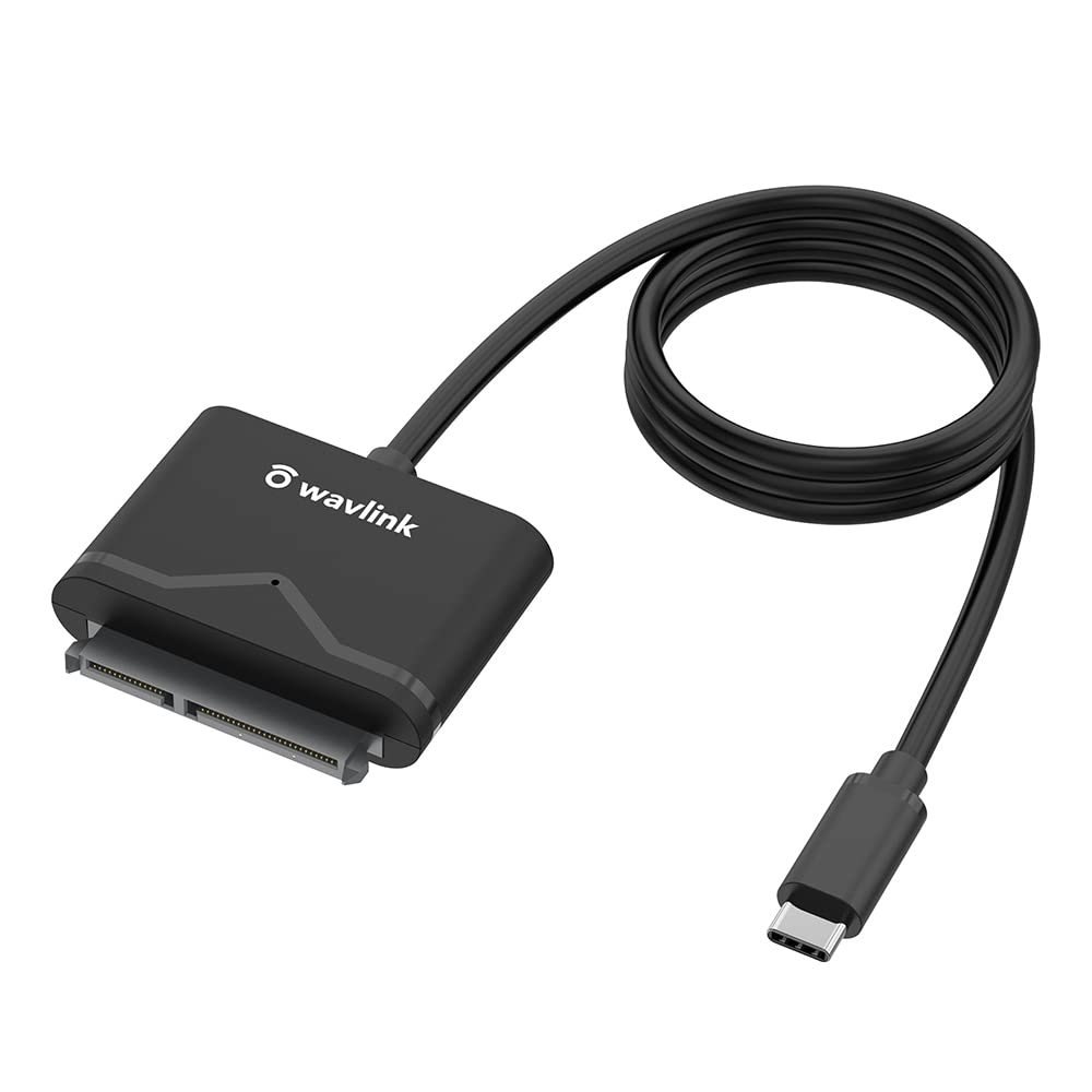 WAVLINK SATA USB-C 変換ケーブル SATA-USB C 変換アダプタ 2.5インチ HDD SSD/3.5インチ HDD対応 5Gbps高速転送 UASP対応 最大18TB 電源アダプター付き Windows/Mac OS/Linux/Chrome OS 対応