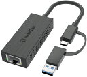 WAVLINK 2.5G有線LANアダプター/USB-C USB-A 2in1 LAN変換コンバーター/RJ45 ギガビットイーサネット/10/100/1000/2500 Mbps/高速転送/コンパクト/在宅勤務 オンライン授業またはオンライン会議に適用