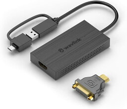 グラフィックステーション　メッセージカード WAVLINK USB 3.0A/C-HDMI DVI アダプター/4K出力 ミニドッキングステーション ビデオグラフィックコンバーター/3840×2160マルチディスプレイ/1x4K対応 HDMI出力ポート/1xUSB 3.0ポート搭載、Windows 7/8/8.1 /10、Mac OS 10/10以降、Chromeに対応