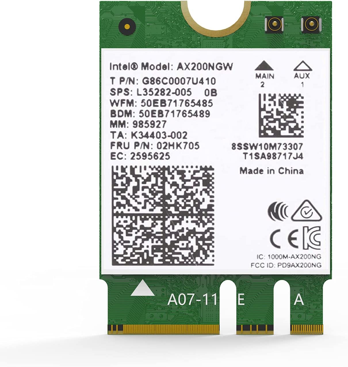 WAVLINK WiFi6対応 AX3000 PCI-Eアダプター ノートブック用M.2 802.11AXデュアルバンド OFDMA MU-MIMO技術 Bluetooth 5.2 2400 600Mbps Win10 Win11対応