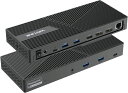 WAVLINK USB C汎用三重4Kディスプレイ ドッキングステーション 12-IN-1 USB 3.0ドック 3つのモニター対応 最大130W PD入力 デュアルDP HDMI 4xタイプA タイプC RJ45 マイク/オーディオが備え パソコン タブレット　スマートフォンに対応 その1