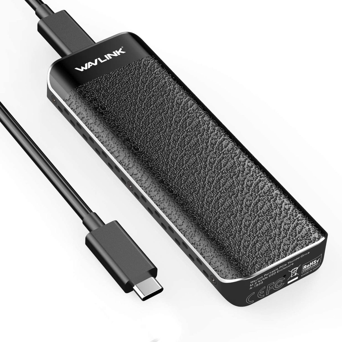 WAVLINK USB C M.2 NVMe SSDエンクロージャ USB 3.1 Gen2 10Gbps NVMe PCI-E M-Key外付けSSDケース ツール不要 ヒートシンク付き