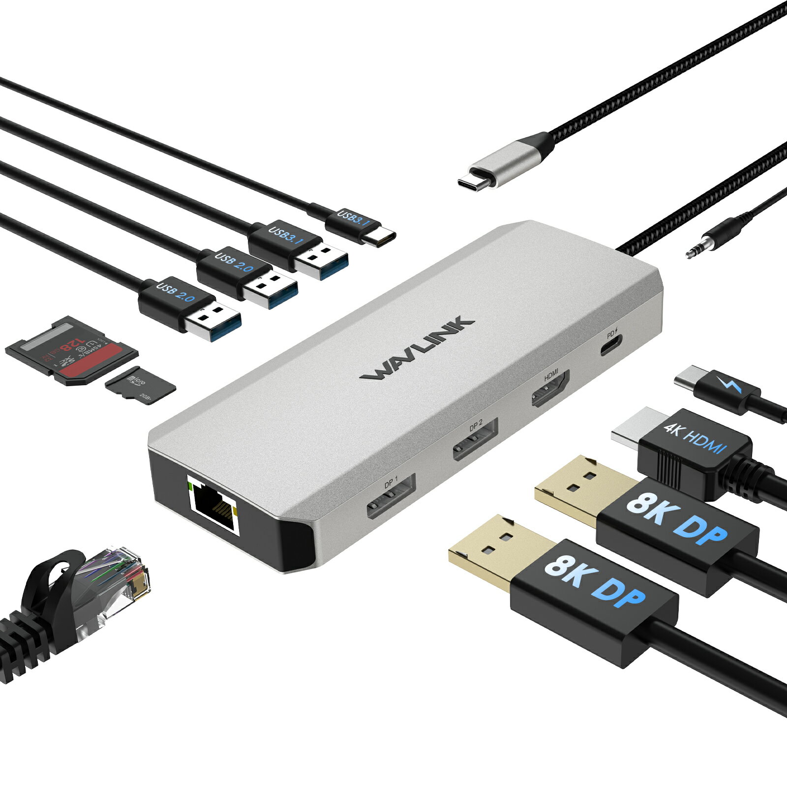P30ܡȤο굻ѡWAVLINK 12-in-1 USB-Cϥ֡34KƱ 8K 8KDP*2+4KHDMI 8...
