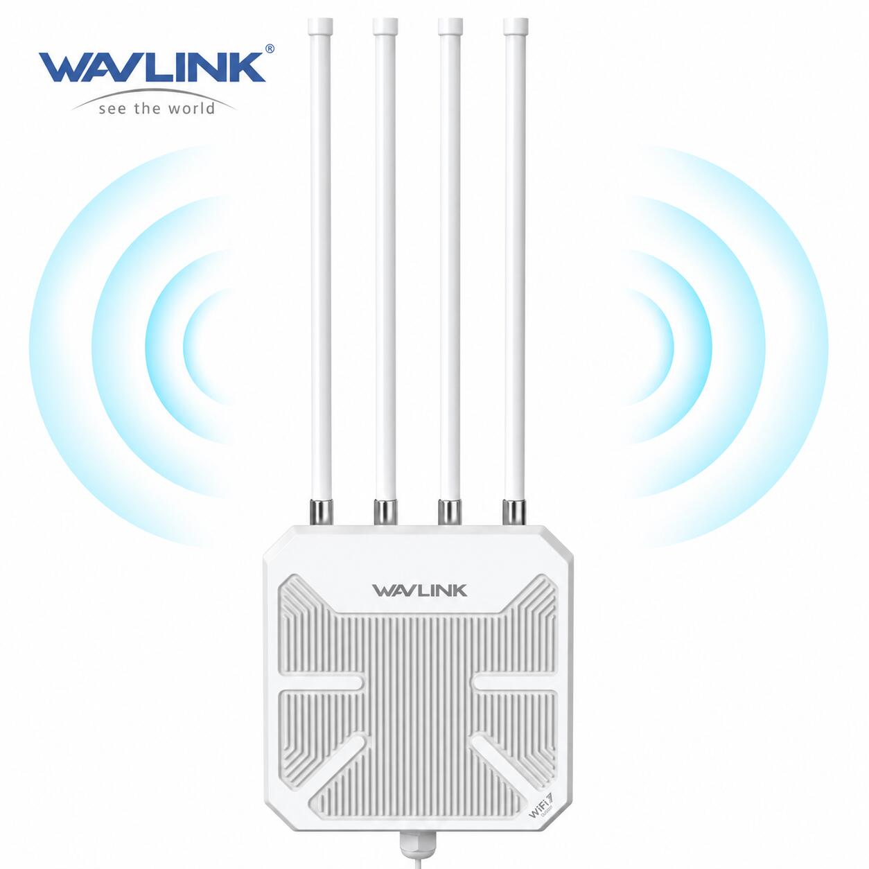 WAVLINK WiFi 7 屋外用WiFiルーター 長距離 BE5100 最大5100Mbps デュアルバンド 2.5GbE IP67防水防塵 15kV ESD・4kV…