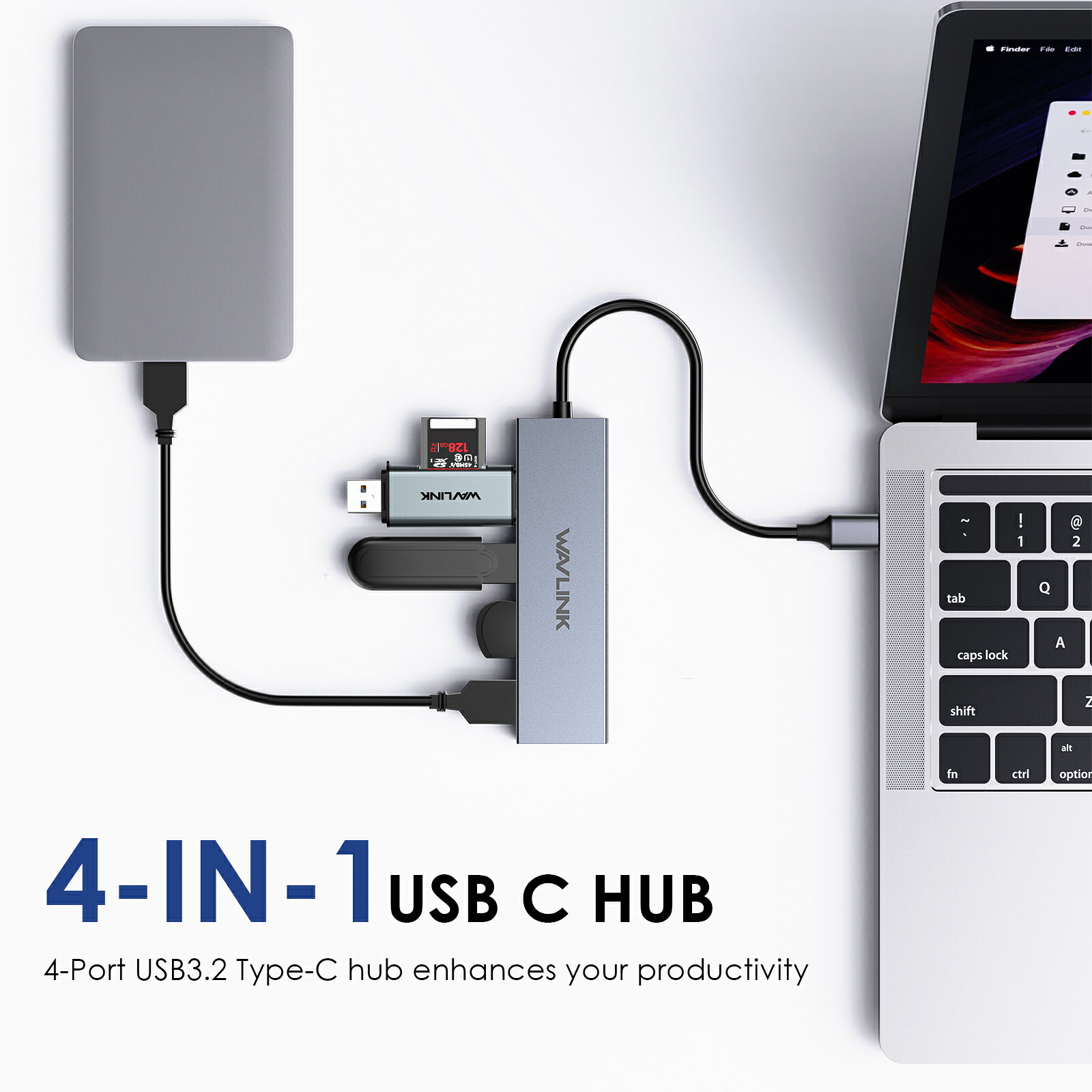 【DEAL 40%P還元＋最大500円OFF】【業界トップの信頼性】WAVLINK USB-C 4ポート ハ...