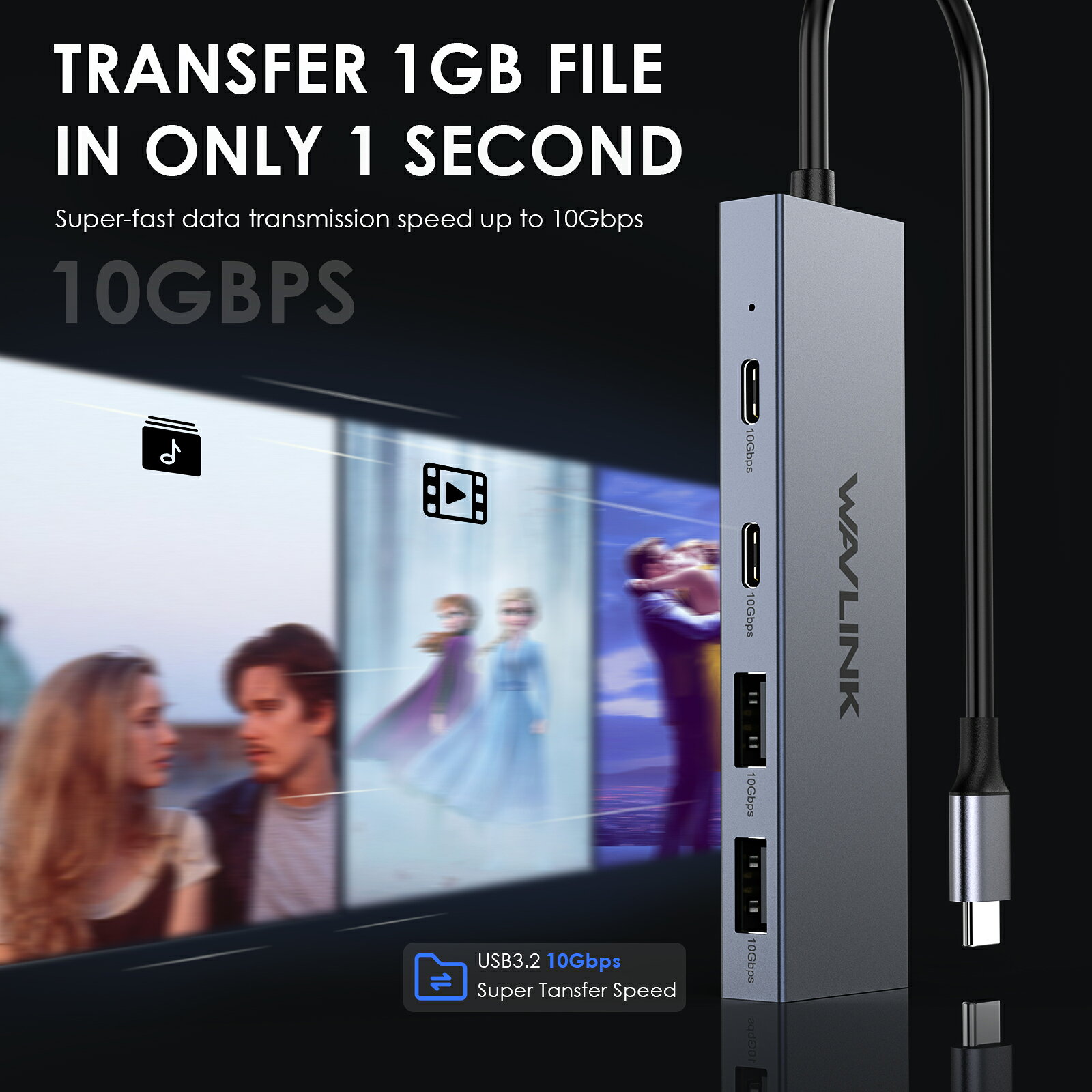 【DEAL 40%P還元＋最大500円OFF】【業界トップの信頼性】WAVLINK USB-C 4ポート ハ...
