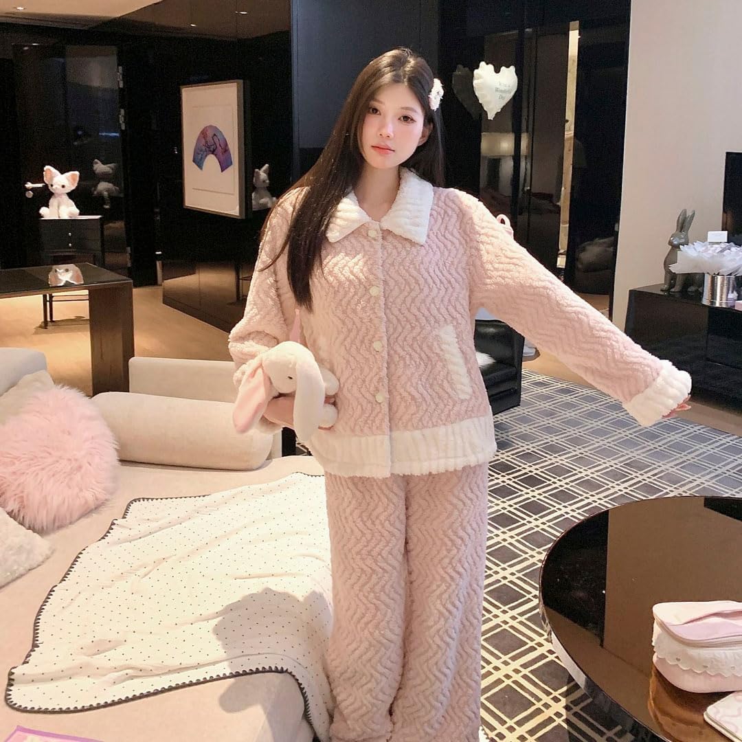 ルームワンピース パジャマ セットアップ レディース 冬 部屋着 フランネル ホームウエア あったか 寝間着 室内着 長袖パジャマ もこもこ 可愛い 女性用 着る毛布 ゆったり