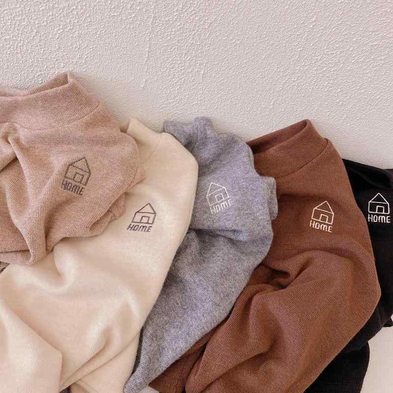 カットソー tシャツ キッズ 子供服 女の子 男の子 赤ちゃん ベビー 秋冬 タートルネック 暖かい トップス 長袖 綿 グレー カーキ ブラック ハイネック