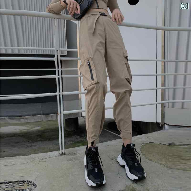 カーゴパンツ 秋冬 レディース カジュアル 大きいサイズ レトロ アメリカン ボトムス ブラック カーキ グリーン