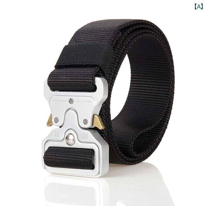 ベルト メンズ カジュアル キャンバス 布 ミリタリー おしゃれ ナイロン アウトドア カーキ ブラック グレー タクティカル(4)