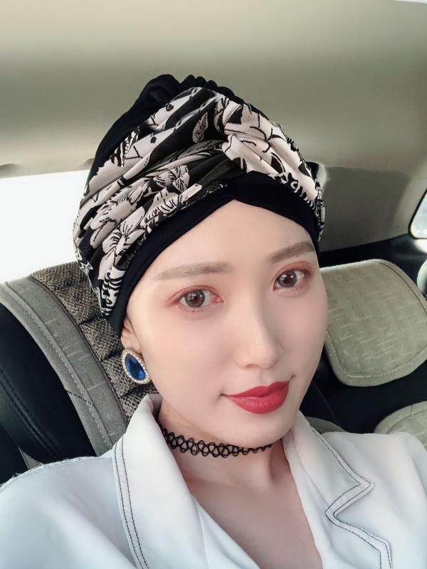 レディース アフリカン ハット ターバン風 ヘアアクセサリー ダンス ヨガ ストリート 写真撮影用 黒 エレガント スカーフ 帽子 包頭 ターバン ヘッドバンド 頭飾り 女性用