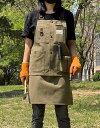 ガーデニングエプロン レディース メンズ 料理 家庭 キッチン おしゃれ アウトドア 庭師 木工 職人 アメリカン キャンプ レトロ 作業服 グリーン ブラウン...