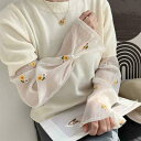 レース アームカバー フェイクスリーブ 日焼け防止 紫外線対策 保護 接触冷感 レディース 春夏 薄手 運転 通気性 ホワイト ブラック ベージュ 花柄