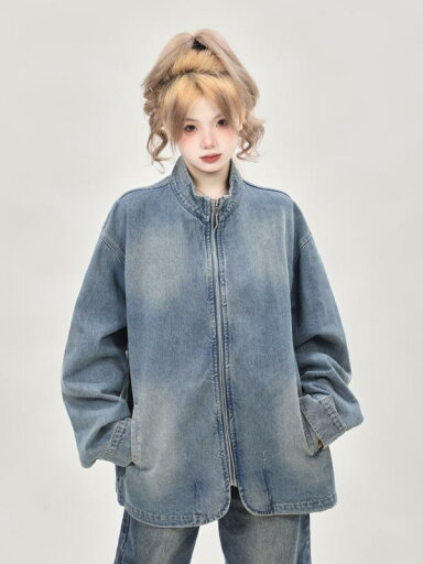 トップス ジャケット 上着 レディース デニム 春秋 レトロ カジュアル おしゃれ シンプル アメリカン ストリート ジッパー 長袖 トップス ジャケット 上着 レディース デニム 春秋 レトロ カジュアル おしゃれ シンプル アメリカン ストリート ジッパー 長袖