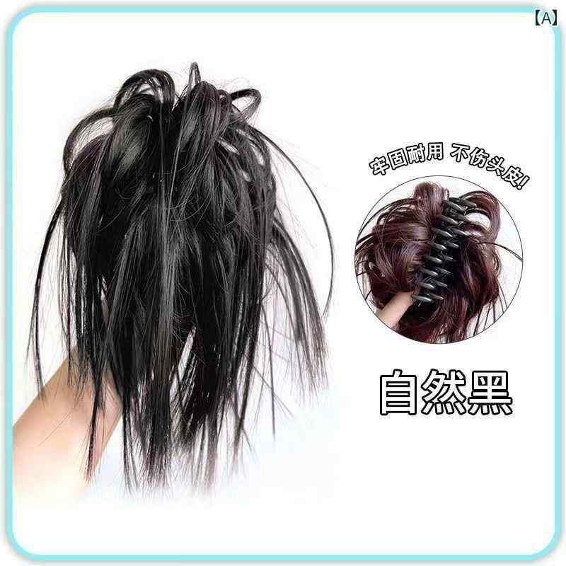 クリップ ウィッグ 韓国 レディース ヘアアクセサリー 装飾 つけ毛 エクステ メッシュ 噴水 ボリューム バンス 髪留め ワンタッチ おしゃれ 茶 黄 ピンク