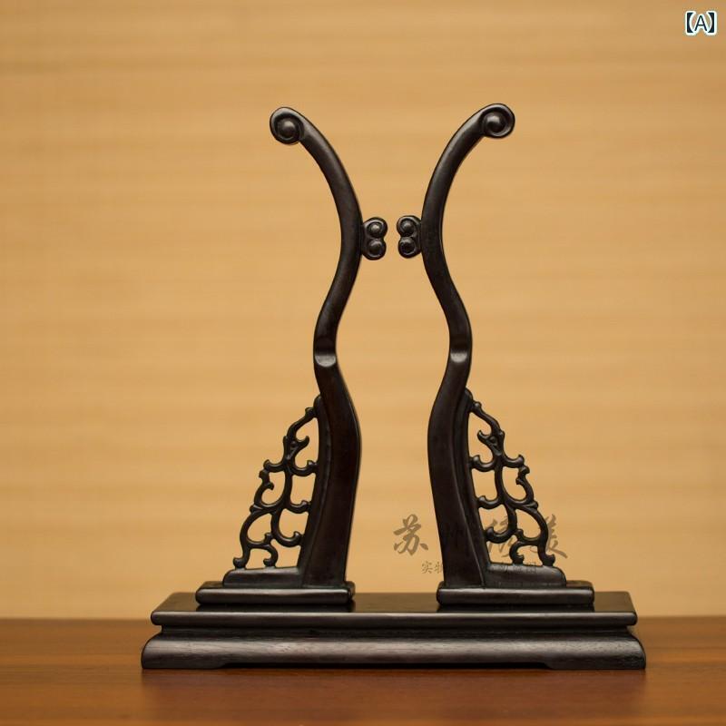 扇子立て 扇子スタンド ディスプレイ 装飾品 台座 レトロ 刺繍 宮殿 ファンスタンド ベース 土台 中国 ..