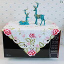 埃除け カバー キッチン用品 おしゃれ レース 刺繍 布 電子レンジ ダストカバー ティートレイ ティーセット 食器 スクエア リビング ダイニング 装飾 クロ...