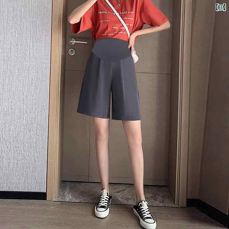 マタニティパンツ ハーフパンツ キュロット ショートパンツ 薄手 夏 カジュアル ゆったり 快適 妊婦 レディース マタニティウェア