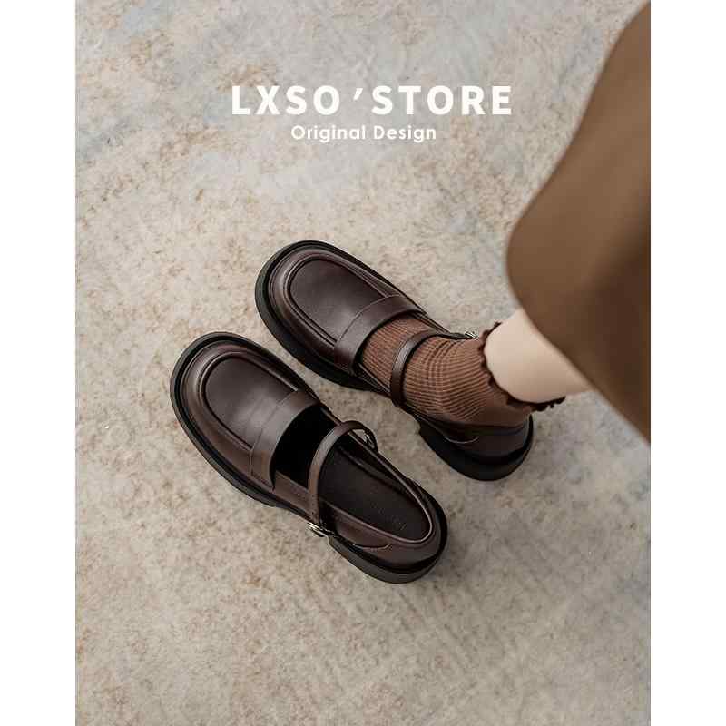 革靴 レディース 学生 カレッジ ビジネス 通勤 通学 婦人靴 シューズ ラウンドトゥ 厚底 英国風 レザー ローファー レトロ 学生風