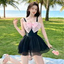 体型カバー 水着 スイムウェア ワンピース スカート ウェア キュート トスリム リボン 女性 プール 海 衣料品 夏 レディース