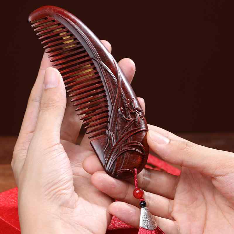 くし コーム 母の日 ギフト 木材 彫刻 レトロ 古風 文学的 芸術的 チャイナ風 身だしなみ タッセル 携..