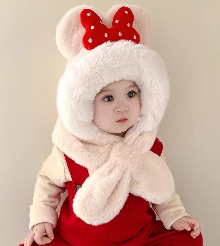 子供用 マフラー 帽子 オール インワン 冬 暖かい カジュアル キュート かわいい お出掛け 通園 キッズ..