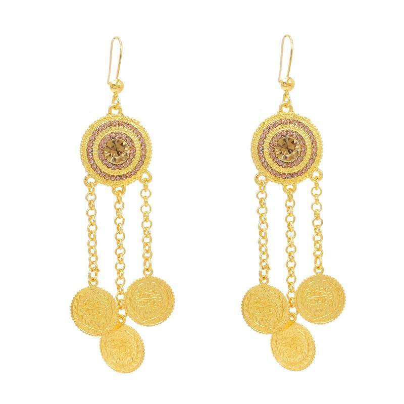 楽天way-ugoピアス 民族風 ウイグル エスニック イヤリング 敦煌 金貨 タッセル ダイ エキゾチック ジュエリー 雲南 写真 アクセサリー