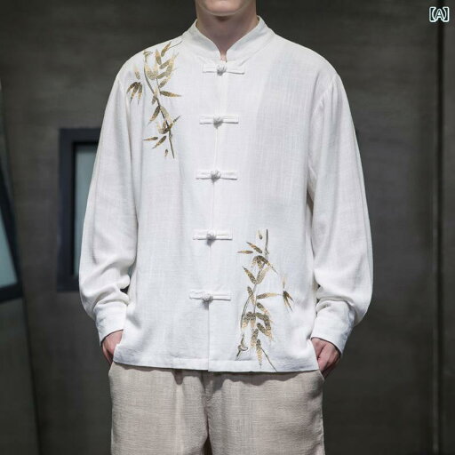 メンズ チャイナテイスト シャツ 中華服 中国 服 ファッション カジュアル 普段着 レトロ ゆったり 男性 大きいサイズ 春秋 メンズ チャイナテイスト シャツ 中華服 中国 服 ファッション カジュアル 普段着 レトロ ゆったり 男性 大きいサイズ 春秋