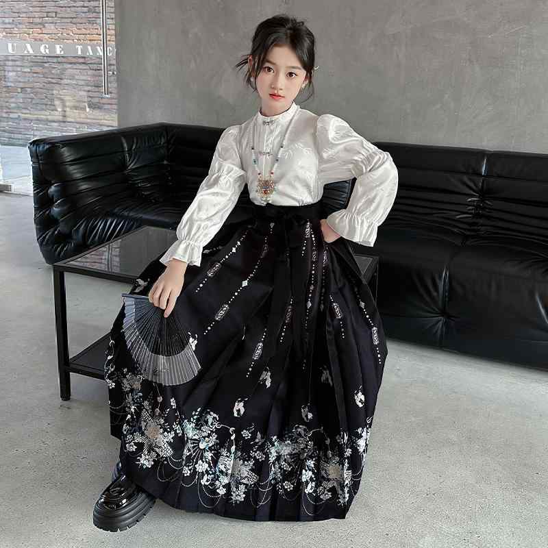 キッズ フォーマルドレス 刺繍 唐スーツ ドレス セレモニー 高級感 女の子 チャイナ風 スーツ 洋風 春秋 ストリート 子供 スカート 中国