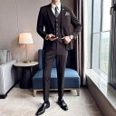 メンズ スーツ セット スタイリッシュ ジャケット ブレザー スリーピース ズボン パンツ ロング ベスト スリム 洗練 大人 男性 おしゃれ ビジネス カジュ...