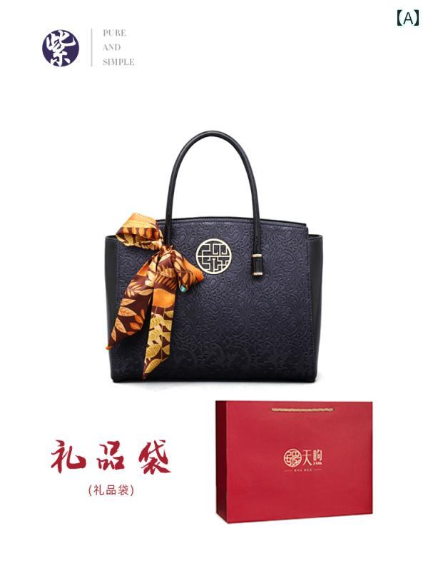 楽天way-ugoハンドバッグ チャイナ風 エスニック レディース ファッション 鞄 オールシーズン ジッパー エンボス PU ハンド バッグ