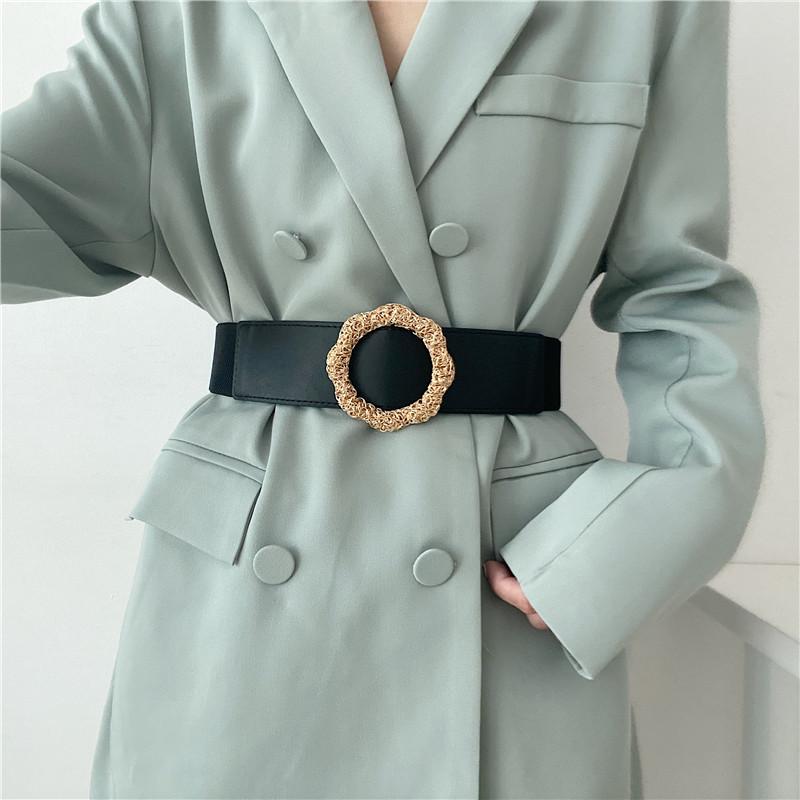 ベルト コート ウエストマーク レディース おしゃれ ウエストバンド 女性用 スーツ ベルト PUレザー エレガント 多彩 装飾 アウター 合わせ ドレス ウール コート ウエスト 引き締め ゴム ガードル