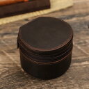 ウォッチケース 革 シングル ウォッチ 収納 ボックス バッグ 樽型 ジッパー ポータブル 腕時計ケース アクセサリーケース 箱