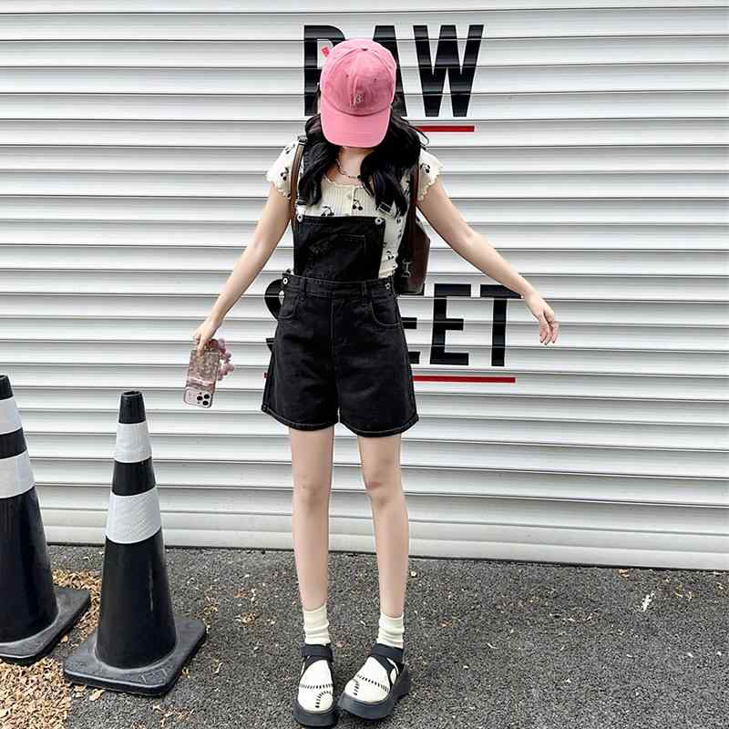 レディース リボン かわいい オーバー オール ショートパンツ 夏 ハイウエストスリム 細見え 取り外し可能 ジャンプスーツ サスペンダーパンツ サロペット 若見え かわいい おしゃれ