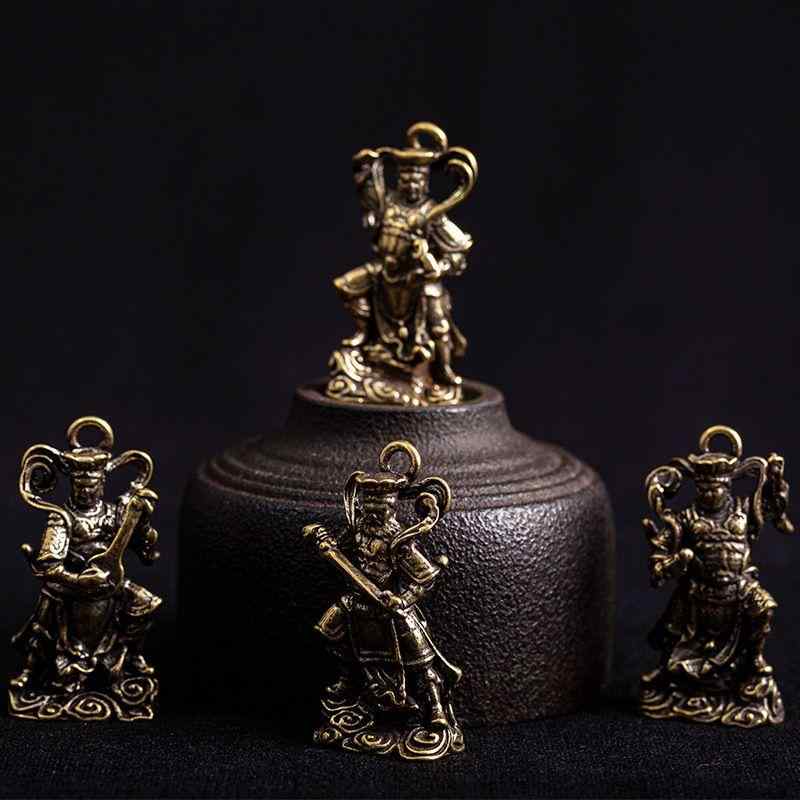 中国風 アクセサリー 置き物 アンティーク 雲南 古 青銅 仏像 四天王 銅 仏像 ペンダント 金 鋼 像 工芸 ギフト