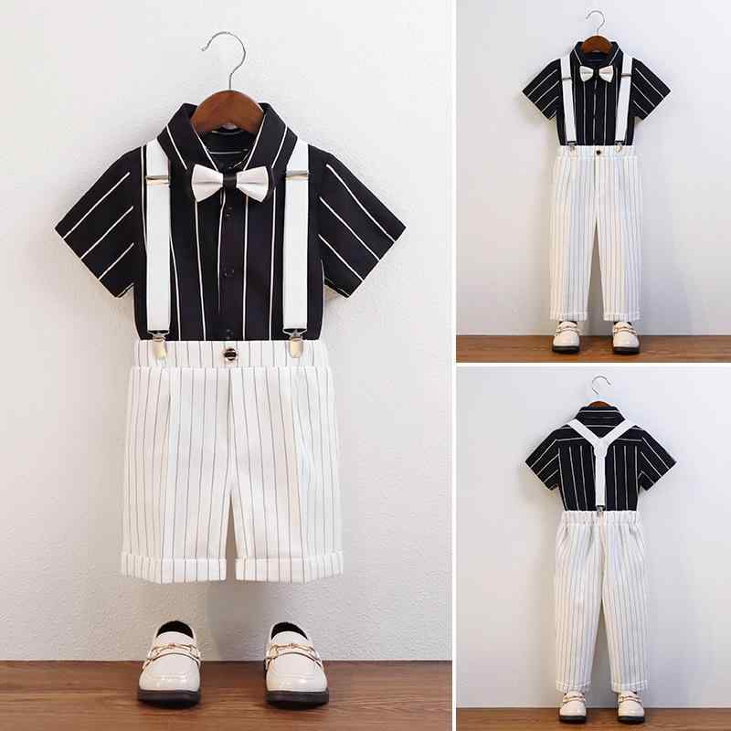 キッズ 発表会 スーツ 男の子 セット シャツ パンツ サスペンダー 蝶ネクタイ 夏 子供 幼稚園 司会 ピアノ 朗読 パフォーマンス コスチューム イベント