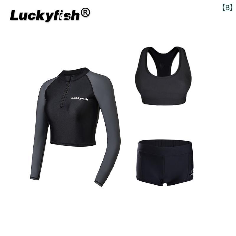 パンツ ウェットスーツ サーフィン スポーツ 水着 女性用 韓国 分割 長袖 保守的 ラッシュガード ボディーボード サマーレジャー マリンスポーツ ビーチ リゾート 日焼け防止 シュノーケリング スーツ 速乾