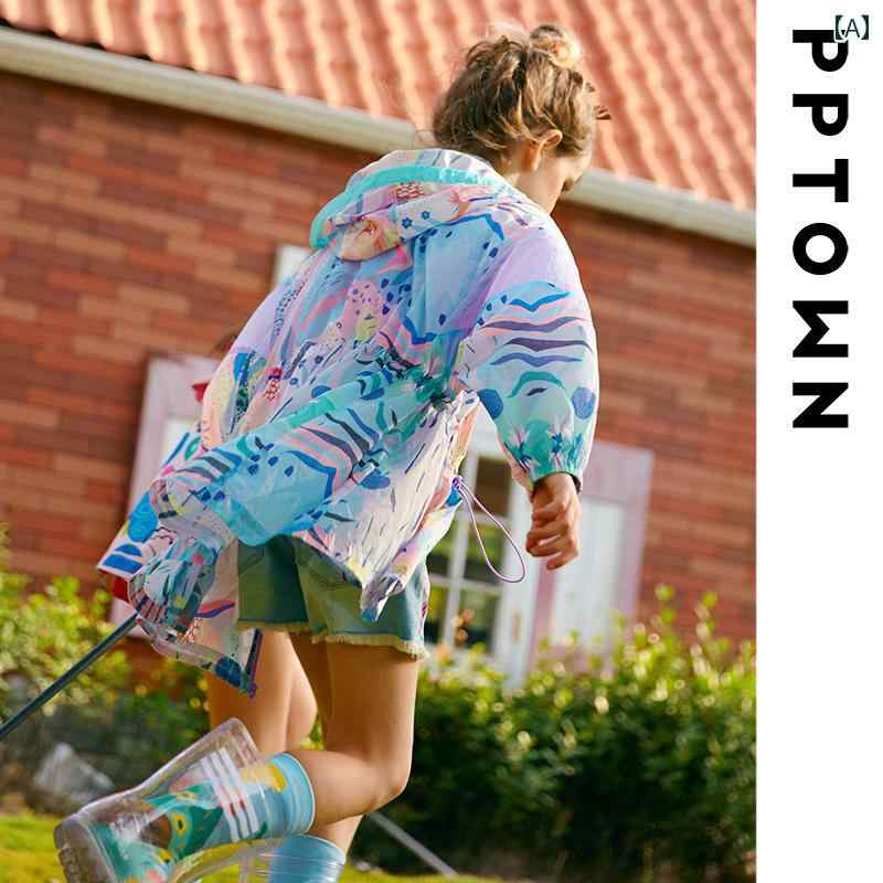楽天way-ugoキッズ 子供用 夏 薄手長袖パーカー UV 熱中症対策 かわいい おしゃれ 着やすい 動きやすい 快適 韓国 海 プール外遊び 学校 幼稚園 保育園 キャンプ レジャー アウトドア マリン スポーツ 旅行