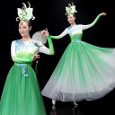 ダンス 衣装 民族舞踊 エスニック ドレス モダン スクエアダンス ドレス ガーゼ スカート オープニングダンス 大振り スカート ダンス ステージ 歌 踊る ロング スカート ヘッドドレス