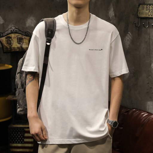 メンズ Tシャツ 半袖 アメリカン 夏 トップス ラウンドネック 丸首 ゆったり 通気性 ノーアイロン 綿 コットン レジャー カジュアル ホワイト 白 無地 前プリント 胸元プリント シンプル さわやか コットン 大きいサイズ 男性用 メンズ Tシャツ 半袖 アメリカン 夏 トップス ラウンドネック 丸首 ゆったり 通気性 ノーアイロン 綿 コットン レジャー カジュアル ホワイト 白 無地 前プリント 胸元プリント シンプル さわやか コットン 大きいサイズ 男性用