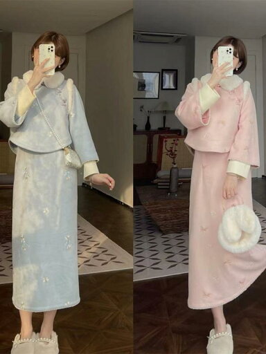 チャイナ ドレス おしゃれ 風 チャイナ風 秋冬 ベスト ドレス 二点セット レディース スリム ロング 長袖 チャイナ ドレス おしゃれ 風 チャイナ風 秋冬 ベスト ドレス 二点セット レディース スリム ロング 長袖
