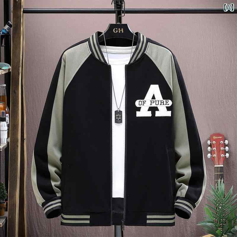 スタジャン メンズ ジャケット 秋冬 アウター ブルゾン かっこいい カジュアル ブラック グリーン ホワイト