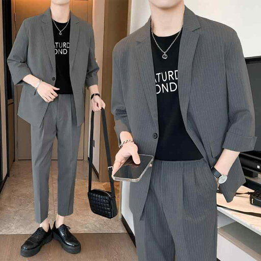メンズ カジュアル スーツ ミッド スリーブ ハイエンド 韓国 七分袖 小さい ジャケット 男性用 ハイセンス クール フラットカラー シングルブレスト ゆったり ファッション スタイリッシュ きれいめ おしゃれ メンズ カジュアル スーツ ミッド スリーブ ハイエンド 韓国 七分袖 小さい ジャケット 男性用 ハイセンス クール フラットカラー シングルブレスト ゆったり ファッション スタイリッシュ きれいめ おしゃれ