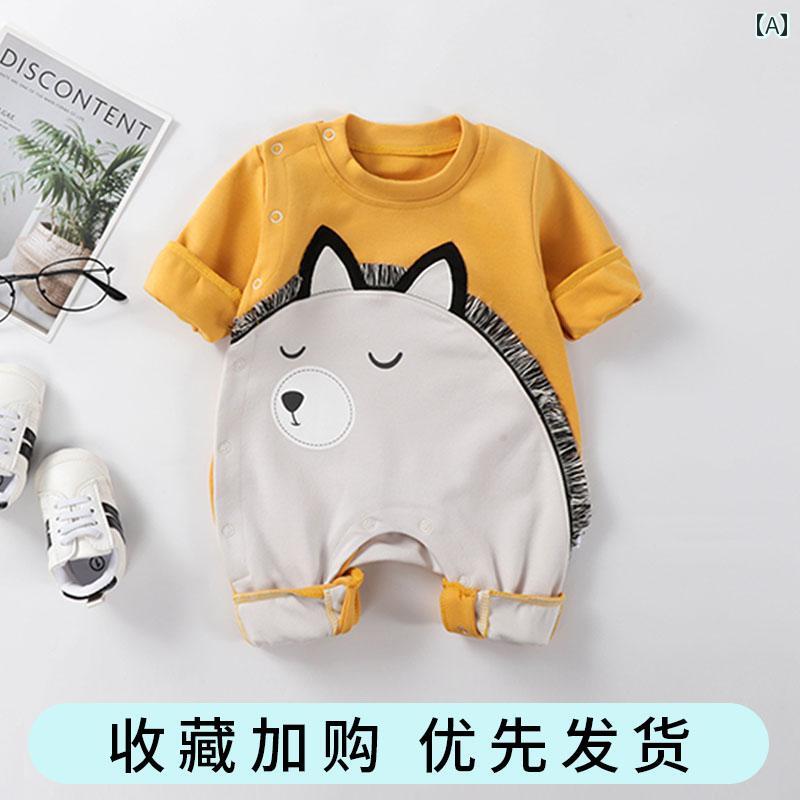 ロンパース 新生児 服 春秋 幼児 かわいい 服 ベビー ワンジー 春服 コットン レジ...