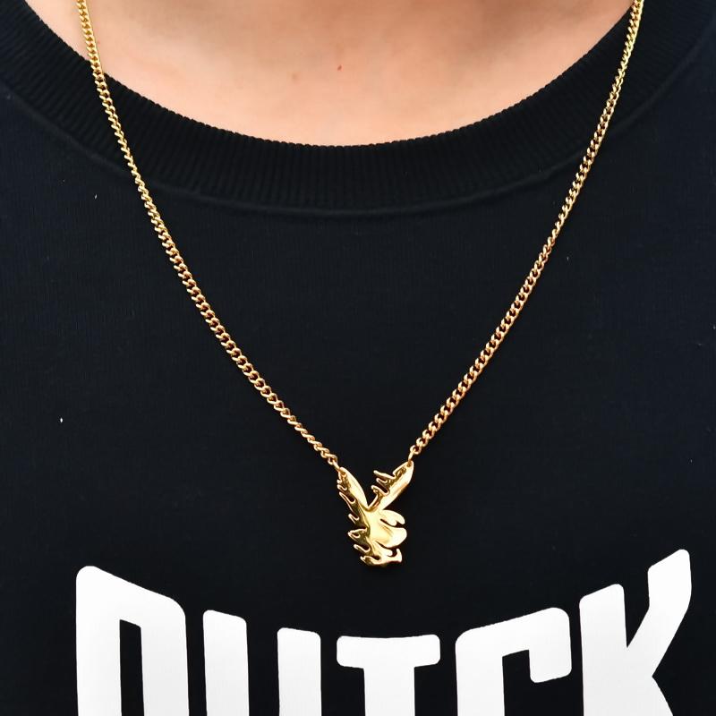 ネックレス かっこいい チタン スチール スパイク バニー ネックレス コールド ペンダント メンズ レディー スクール ペンダント