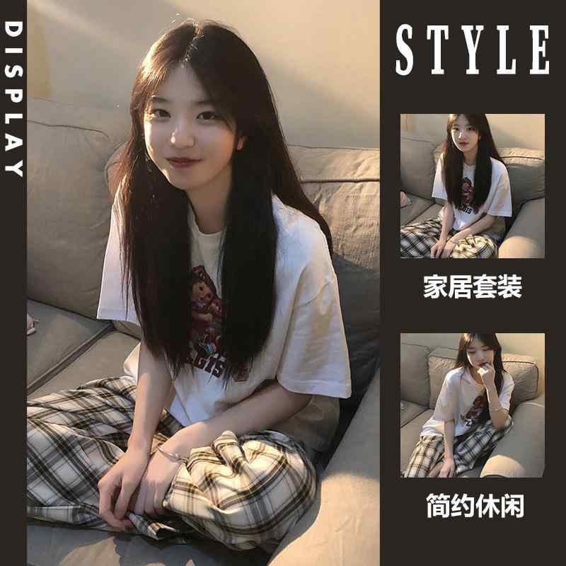 パジャマ かわいい プリント T シャツ 半袖 レディース 夏 シンプル カジュアル パンツ ホームウェア ..