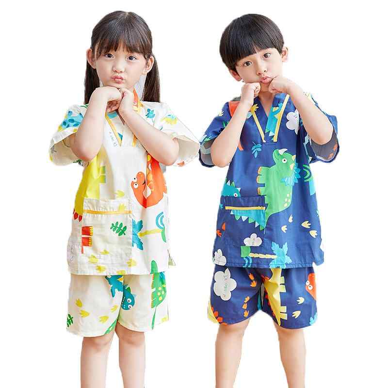 温泉着 マッサージ スーツ リラクゼーションウェア インナー ズボン ナイト ルーム パジャマ パンツ トップス セット キッズ 衣料品 男女兼用 大人用 子供用(4)