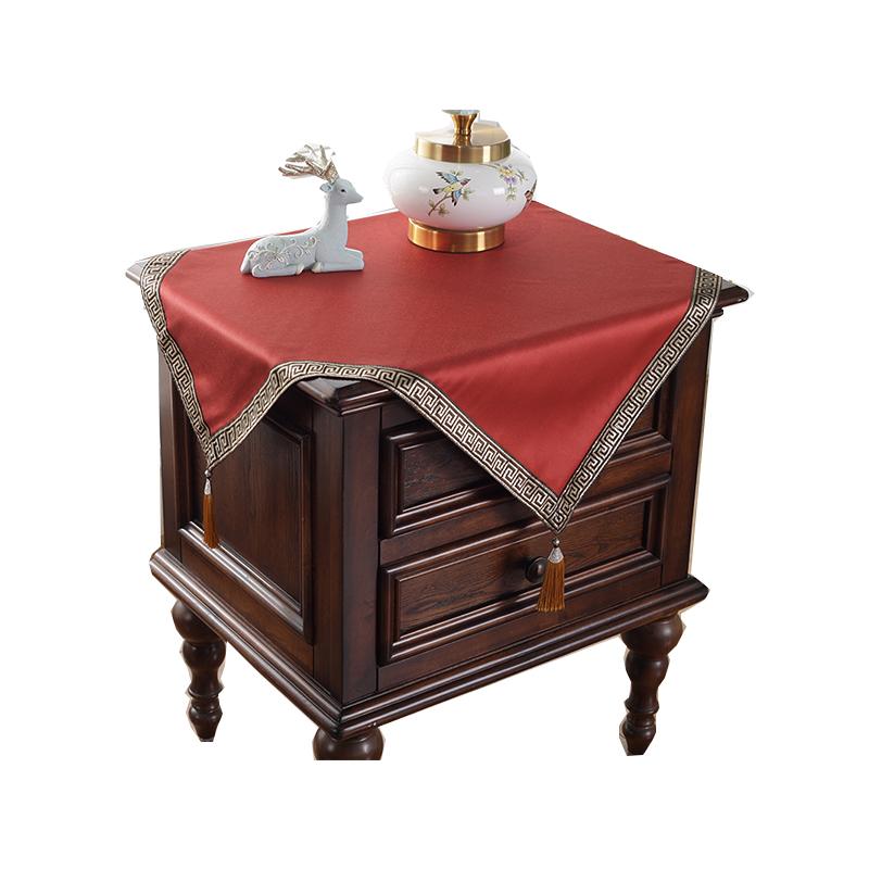 サイド テーブルクロス おしゃれ キャビネット 中国風 ベッド カバー 布 正方形 小さな ほこりよけ ブ..