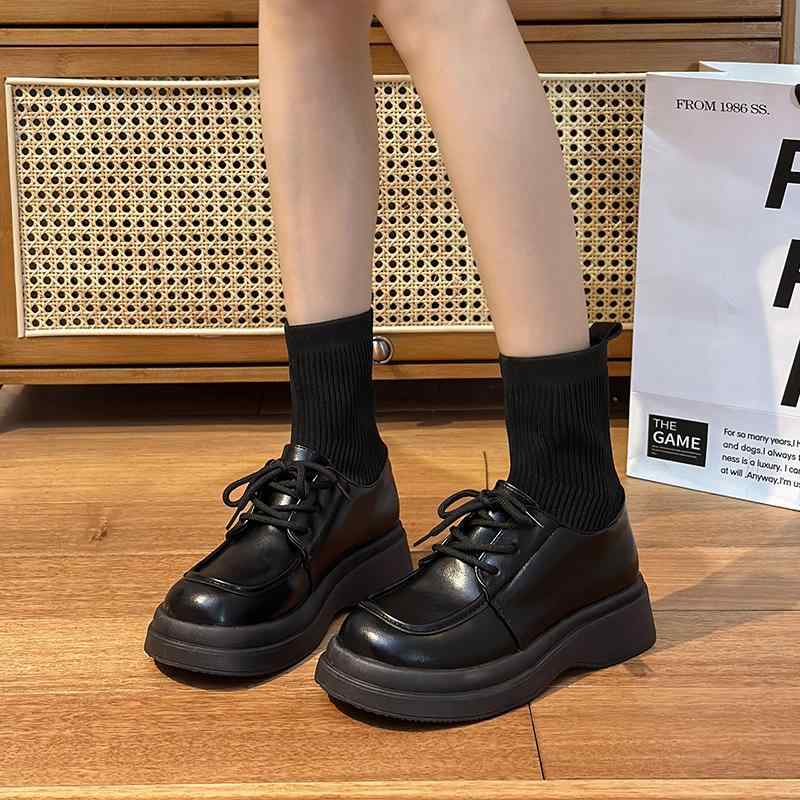 レディース ブーツ 厚底 ニット 弾性 ストッキング ショートブーツ レディース 英国 スリム ブーツ ミ..