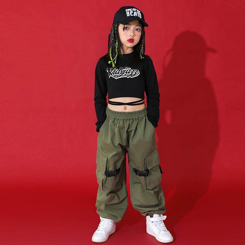 楽天way-ugoキッズ ストリート ファッション セットアップ 子供服 ヒップ ホップ クール ダンス パフォーマンス 衣装 ガールズ 女の子